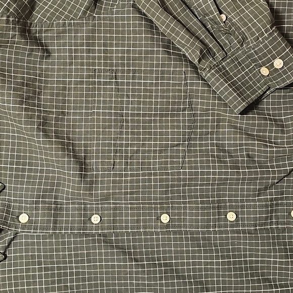 Mens Old Navy Olive Checkered Button Down Shirt XXL - Picture 3 of 6
